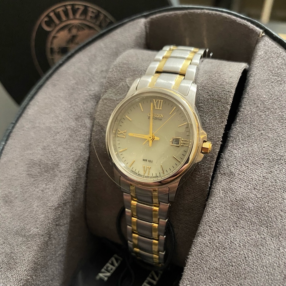 Citizen Eco-Drive WR 100 two tone with date window